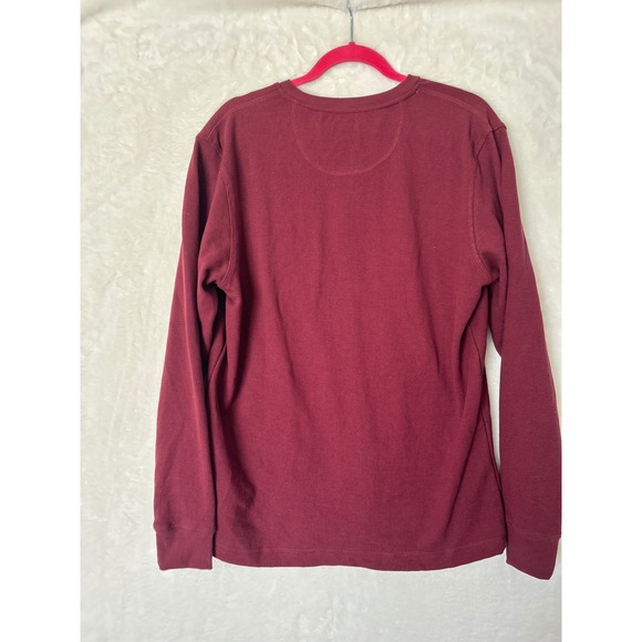 Eddie Bauer Mens Supersoft Thermal Henley Tawny Port Red Waffle Knit Shirt M NEW - Picture 8 of 8